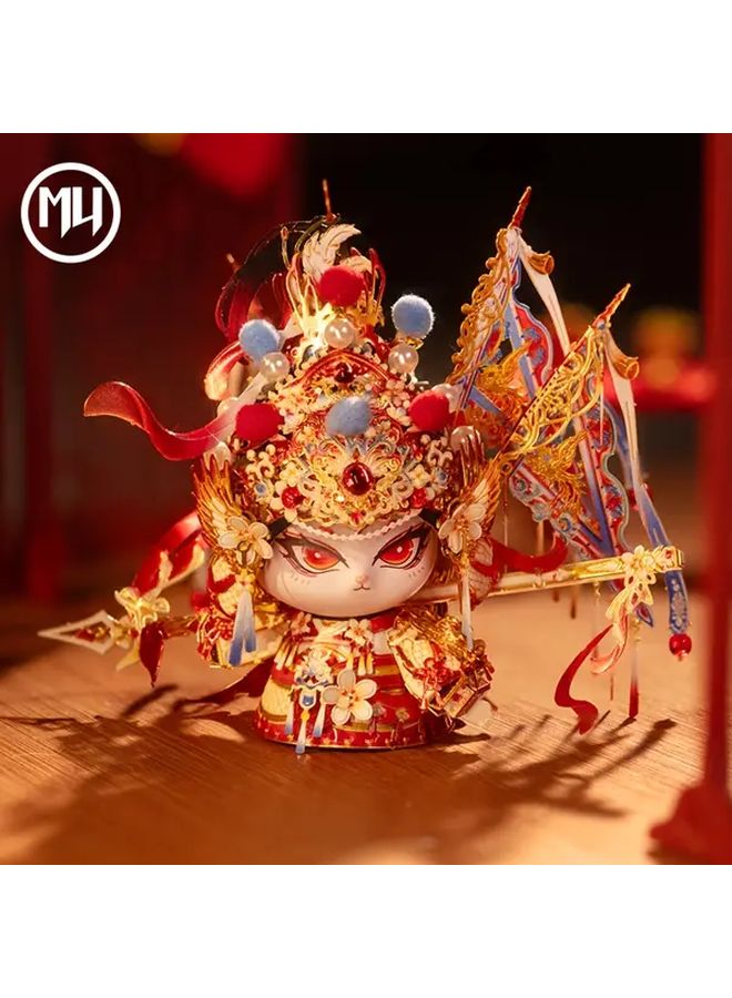 General Cat 3D Metal Puzzle Assembly Model Handmade Ornament Red Golden Gift - Image 1